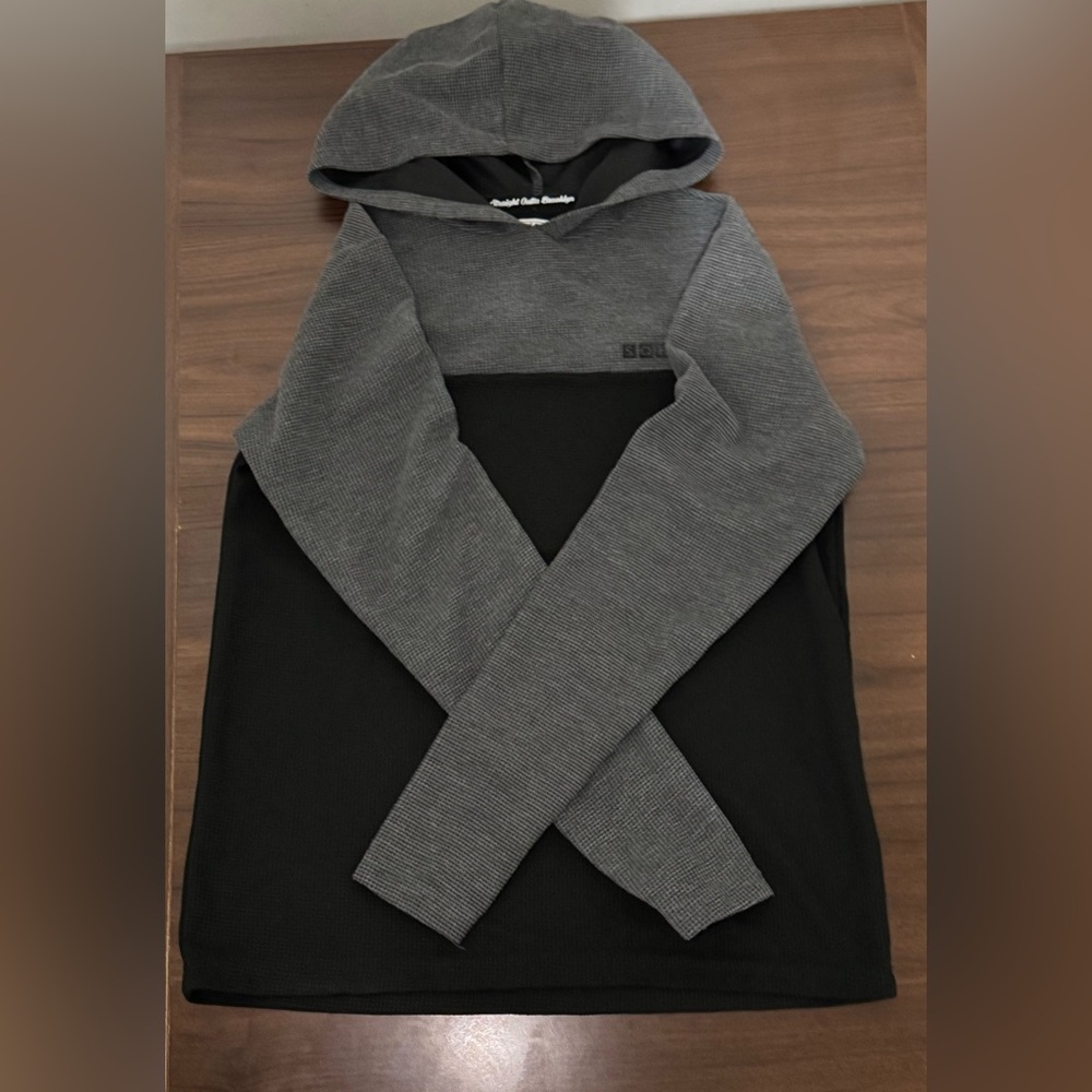 Straight Outta Brooklyn men's black and gray hooded long sleeve t-shirt size S - Picture 5 of 7